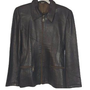 Glenview Y2K Brown Lamb's Sheep's Leather Jacket S Made In Spain